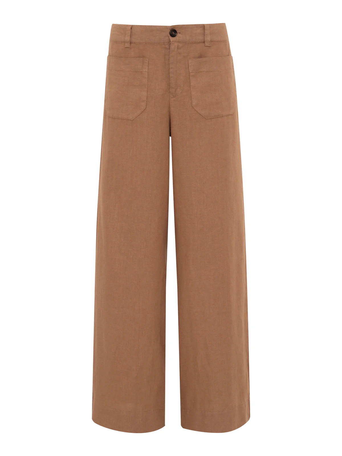 SANCTUARY | Pantalon large en lin "Marine Linen"  | Marron