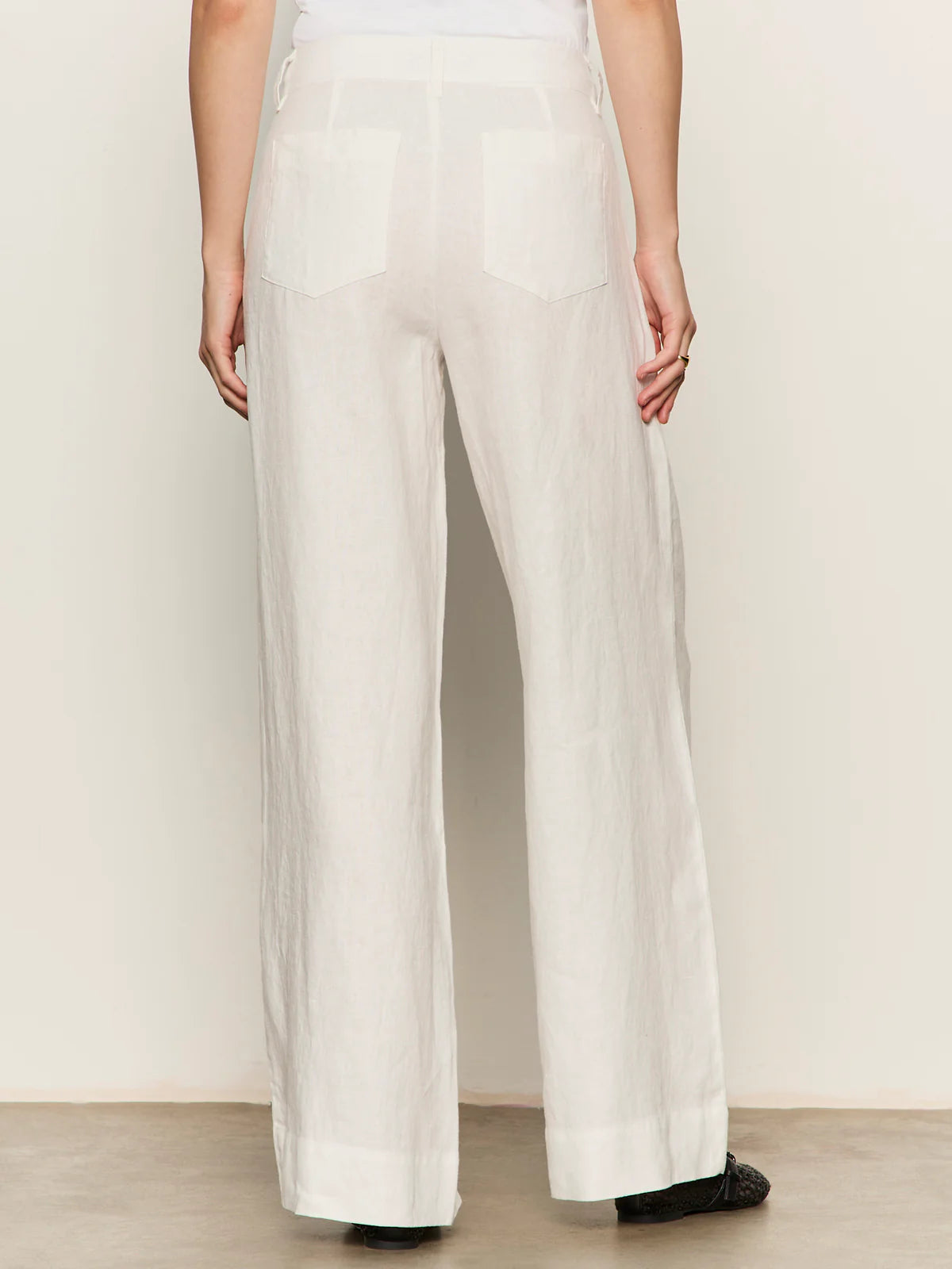 SANCTUARY | Pantalon large en lin "Marine Linen"  | Blanc