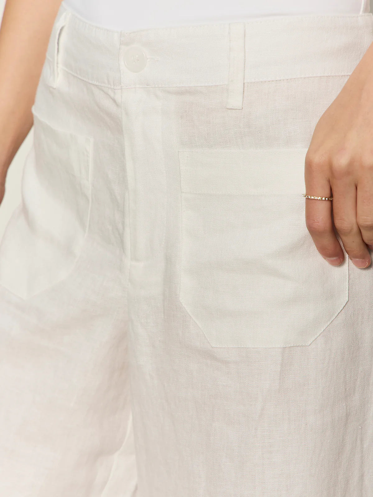 SANCTUARY | Pantalon large en lin "Marine Linen"  | Blanc