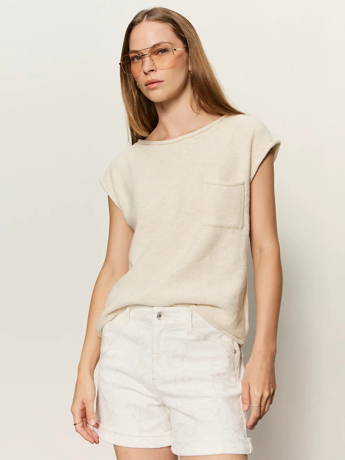 SANCTUARY | T-shirt chandail 'Easy' | Ivoire