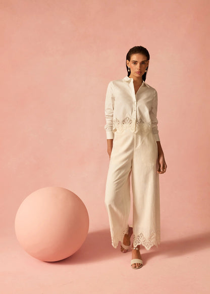 CAMI NYC | Pantalon de lin à taille haute ''Cassia'' - Macadamia