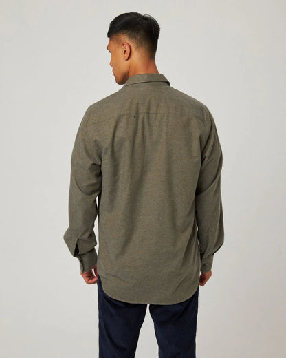 Peregrine | Chemise ''Manor'' en coton et cachemire mélangés - Gris galet