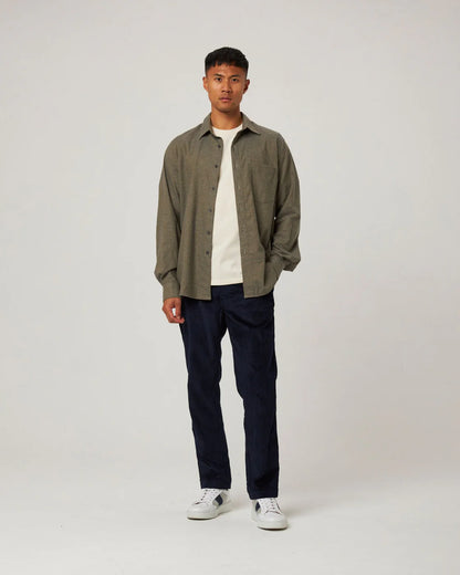 Peregrine | Chemise ''Manor'' en coton et cachemire mélangés - Gris galet