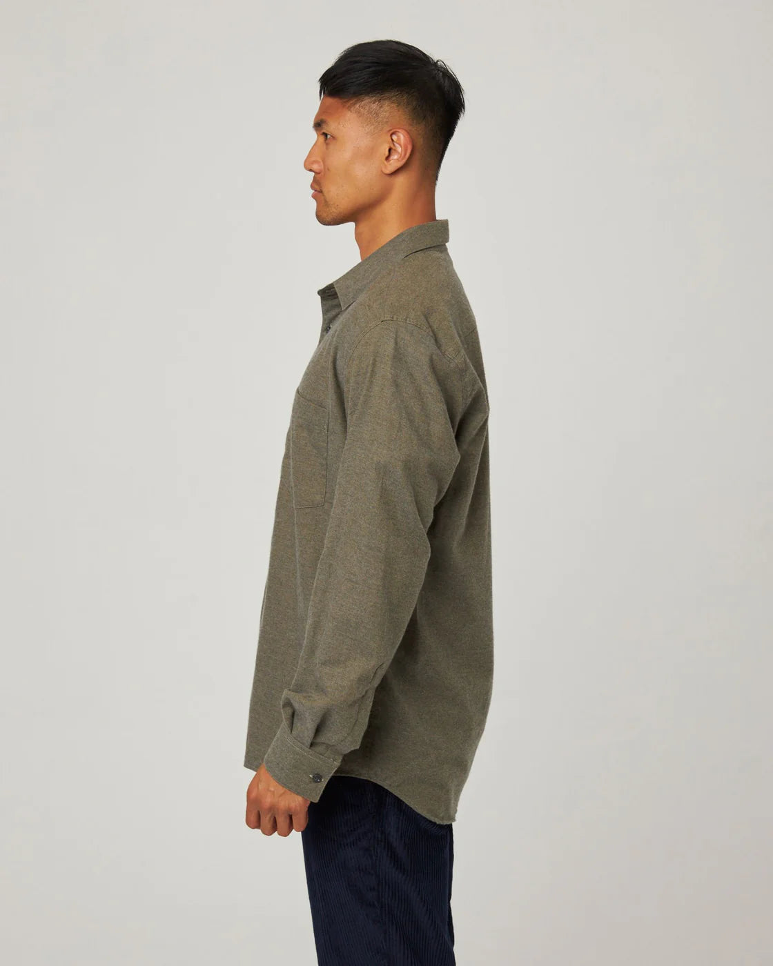 Peregrine | Chemise ''Manor'' en coton et cachemire mélangés - Gris galet