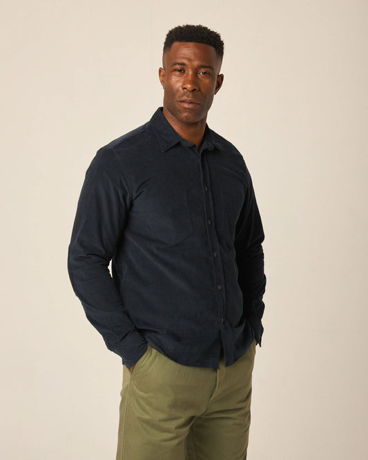Peregrine | Chemise 'Chalet Corduroy' - Bleu Marine