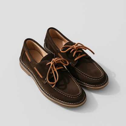 Astorflex | Chaussures bateau en daim ''Dockflex'' - Marron foncé