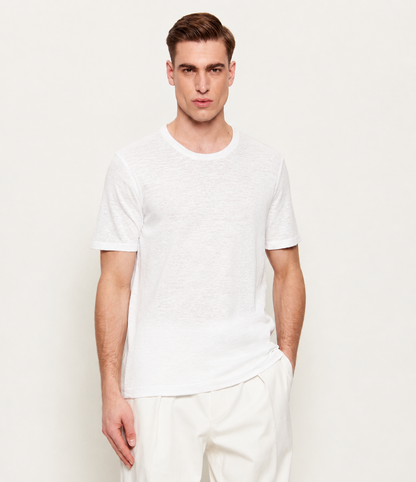 SAND Copenhagen | Le T-shirt en maille de Lin - Blanc