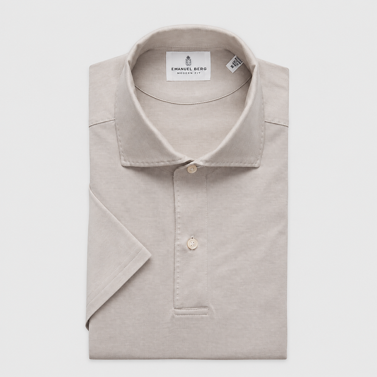 EMANUEL BERG |  Le polo en maille jacquard texturée - Beige