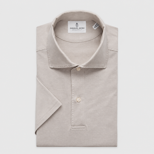 EMANUEL BERG |  Le polo en maille jacquard texturée - Beige