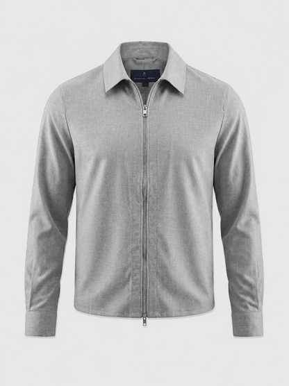 EMANUEL BERG | Blouson aviateur léger en coton stretch - Gris