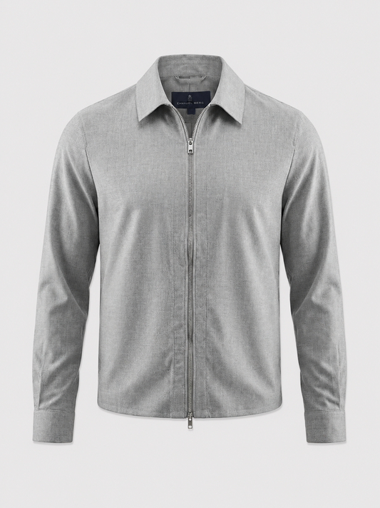 EMANUEL BERG | Blouson aviateur léger en coton stretch - Gris