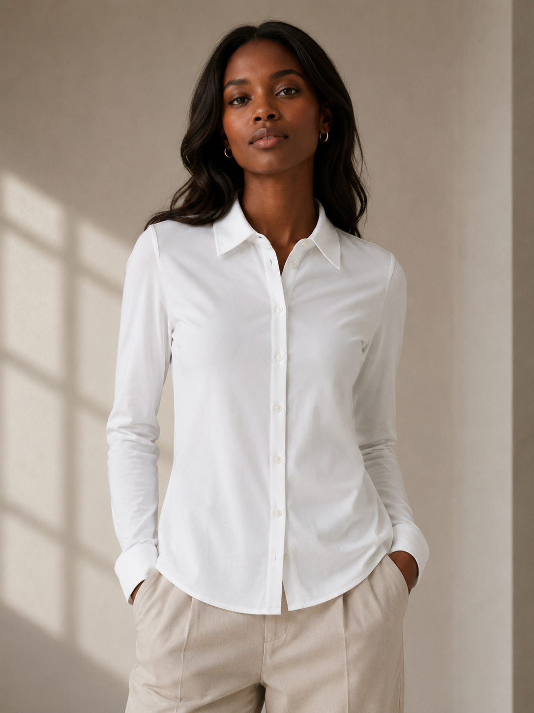 CIRCOLO 1901 |  Chemise Jersey 'Regular Fit'|  Blanc