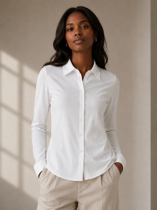 CIRCOLO 1901 |  Chemise Jersey 'Regular Fit'|  Blanc