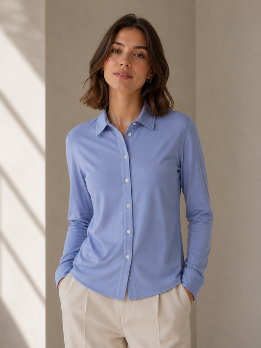 CIRCOLO 1901 |  Chemise Jersey 'Regular Fit'|  Bleu
