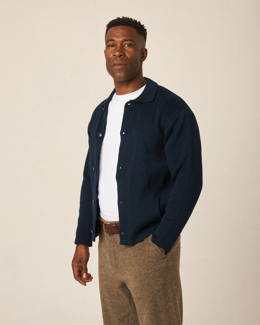 Peregrine | Chemise en maille 'Compton' - Bleu Marine
