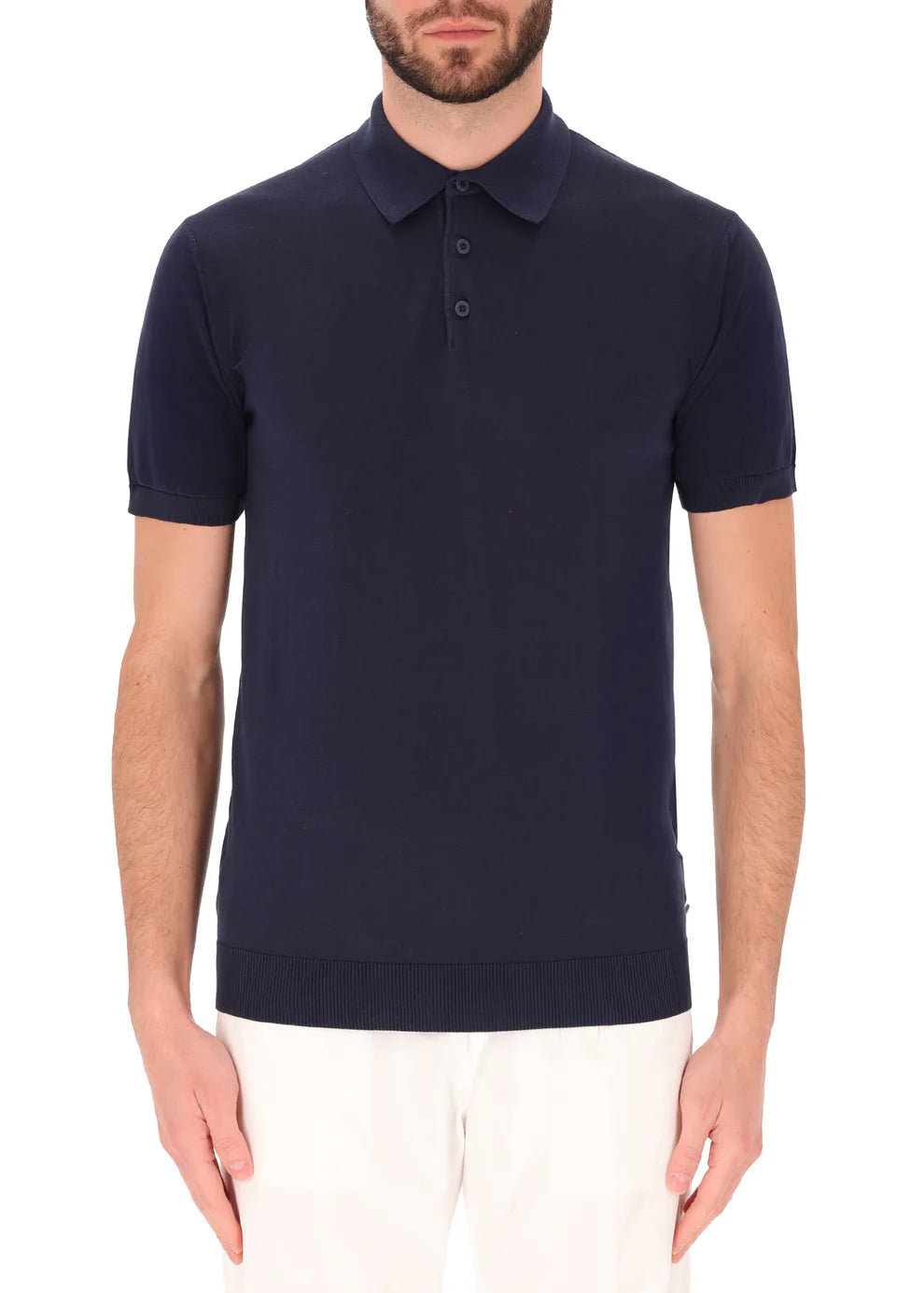 Distretto12 |Polo Carrara en crêpe de coton - bleu Marine