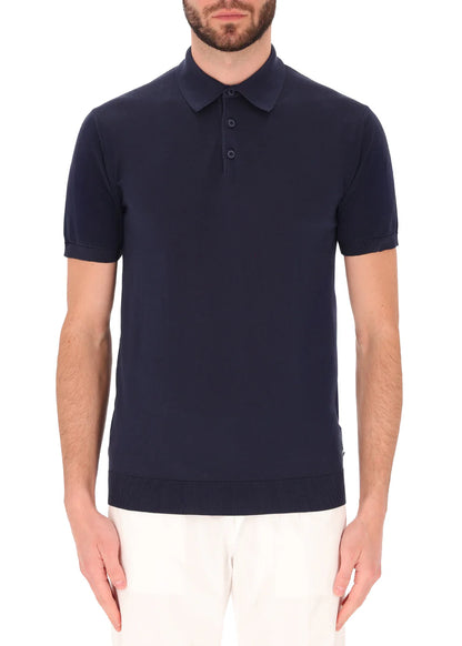 Distretto12 |Polo Carrara en crêpe de coton - bleu Marine