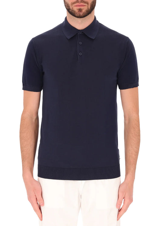 Distretto12 |Polo Carrara en crêpe de coton - bleu Marine