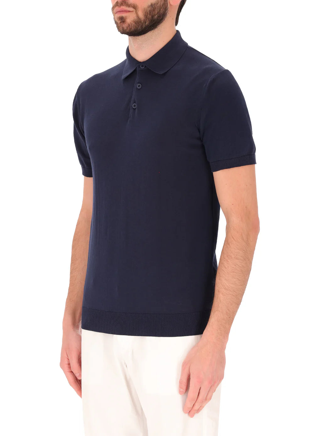 Distretto12 |Polo Carrara en crêpe de coton - bleu Marine