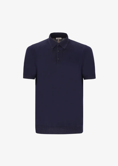 Distretto12 |Polo Carrara en crêpe de coton - bleu Marine