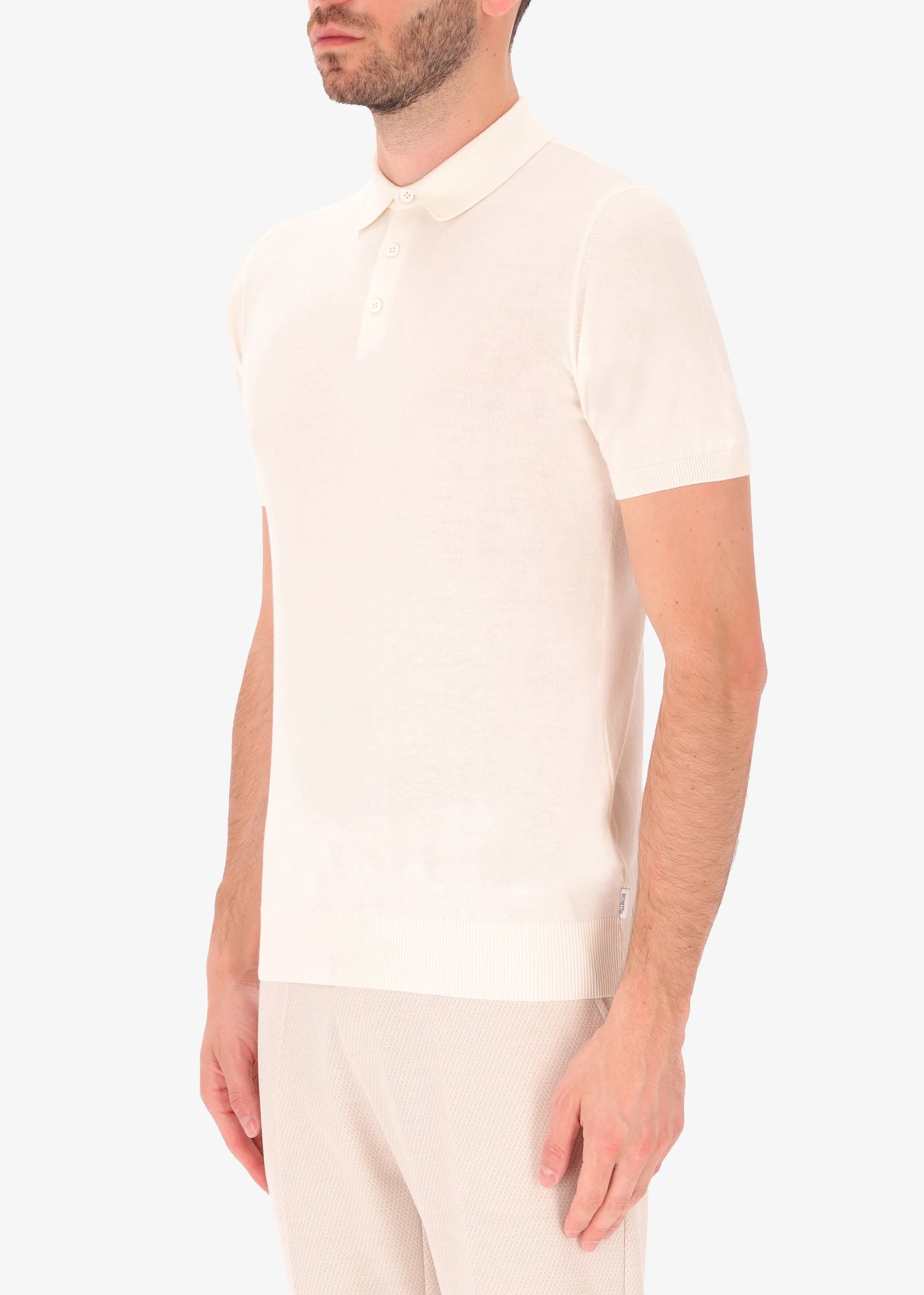 Distretto12 |Polo Carrara en crêpe de coton -blanc cassé
