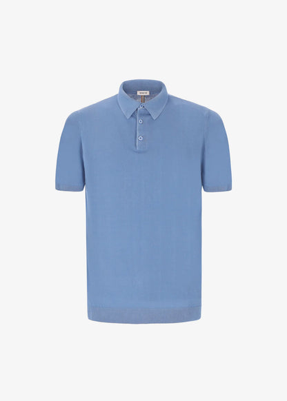 Distretto12 |Polo Carrara en crêpe de coton - bleu ciel