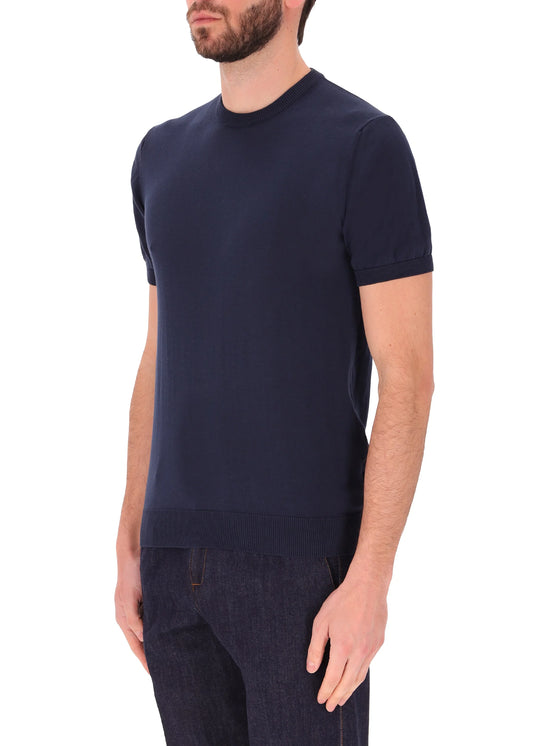 Distretto12 |T-shirt en crêpe de coton -bleu Marine
