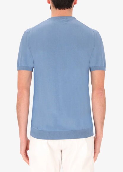 Distretto12 |T-shirt en crêpe de coton -bleu ciel