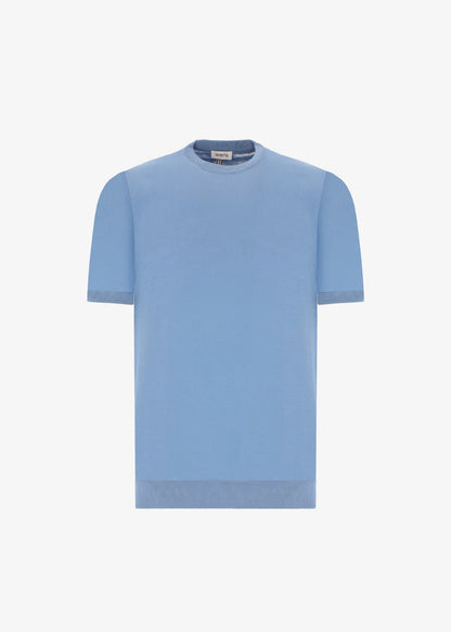 Distretto12 |T-shirt en crêpe de coton -bleu ciel