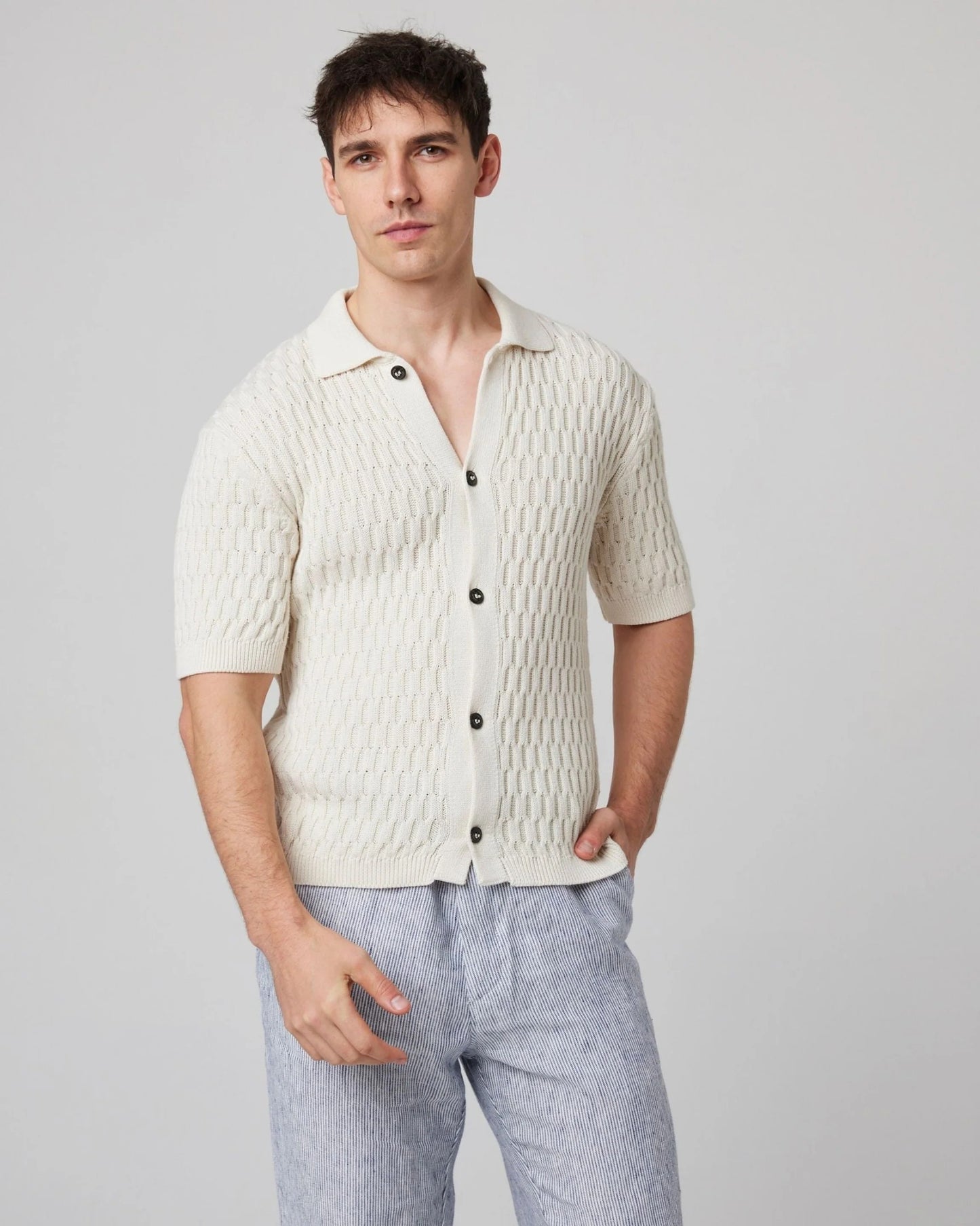 Peregrine | Chemise en maille de coton ''Cove'' - Blanc
