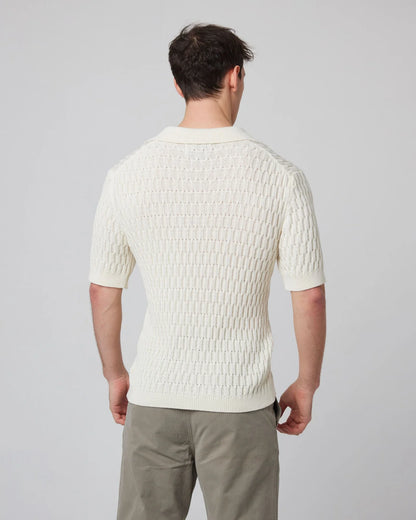 Peregrine |  Le polo en maille texturée ''Cove'' - Blanc