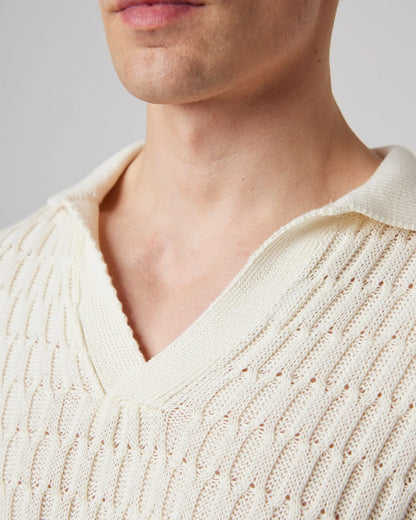 Peregrine |  Le polo en maille texturée ''Cove'' - Blanc