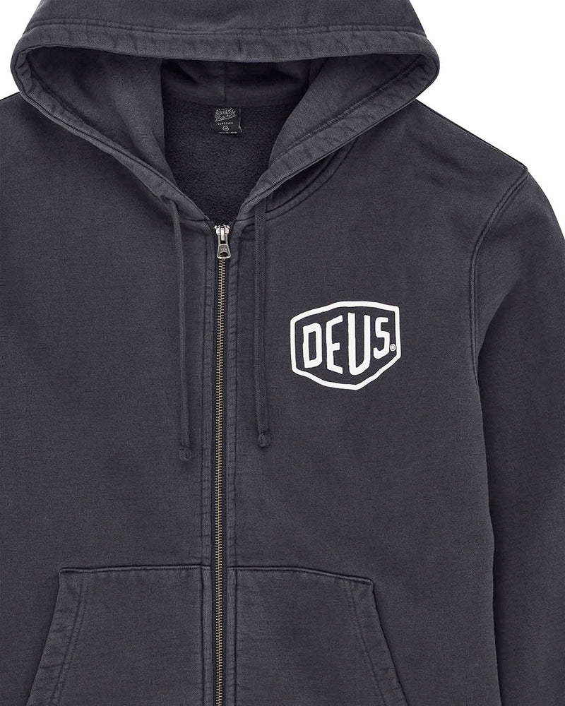 Deus Ex Machina | Le sweat à capuche zippé ''Shield Garment'' - Noir