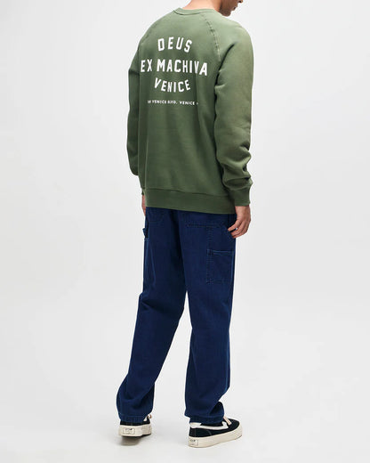 Deus Ex Machina | Sweat-shirt col rond  "Venice Address" - Vert pin