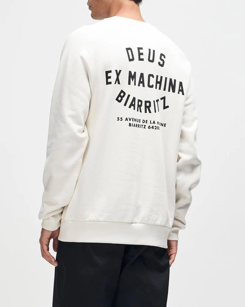 Deus Ex Machina | Sweat-shirt col rond ''Biarritz Address'' - Blanc sale