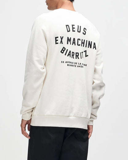 Deus Ex Machina | Sweat-shirt col rond ''Biarritz Address'' - Blanc sale