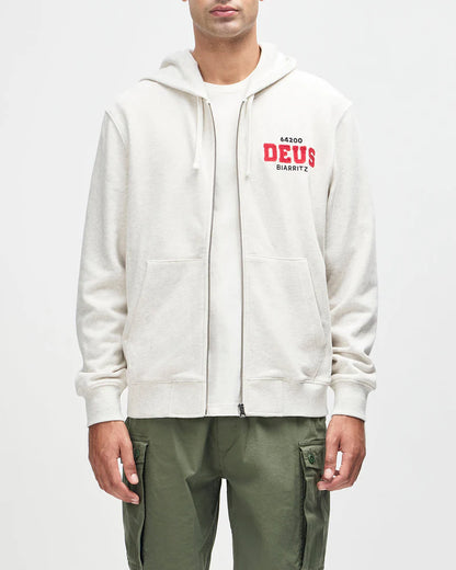 Deus Ex Machina | Le sweat à capuche zippé ''Buck up'' - Gris clair