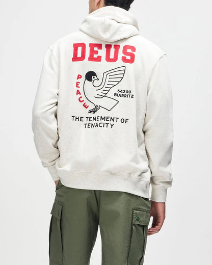 Deus Ex Machina | Le sweat à capuche zippé ''Buck up'' - Gris clair