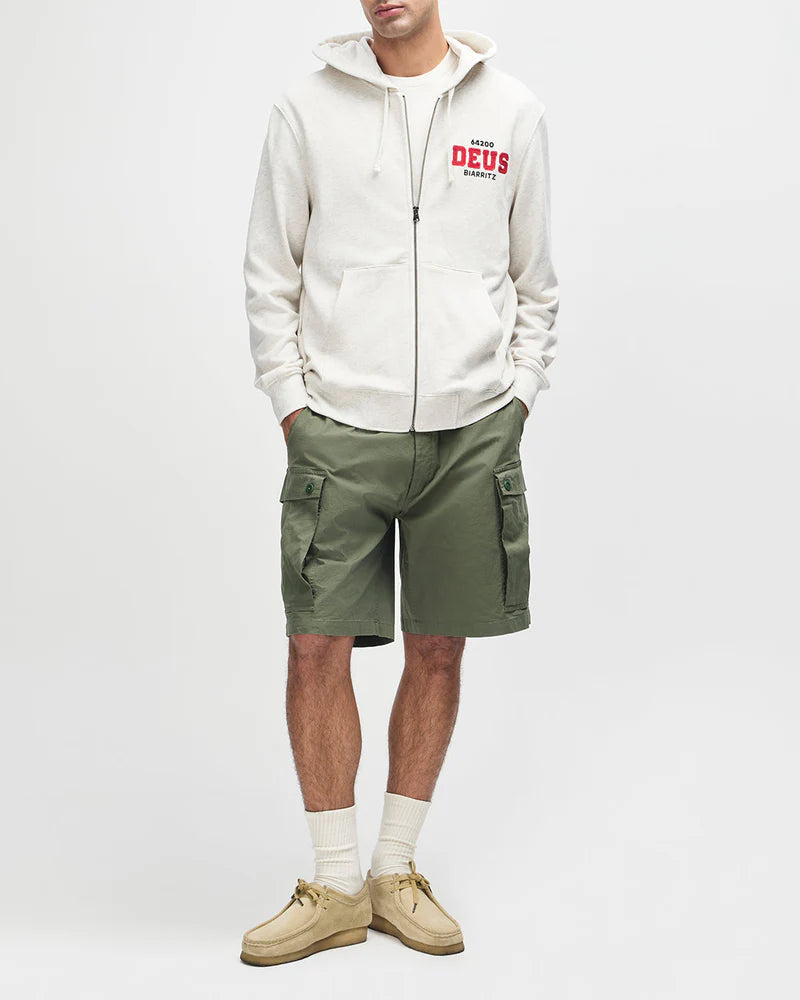 Deus Ex Machina | Le sweat à capuche zippé ''Buck up'' - Gris clair