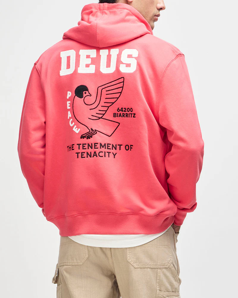Deus Ex Machina | Le sweat à capuche zippé ''Buck up'' - Rouge melon