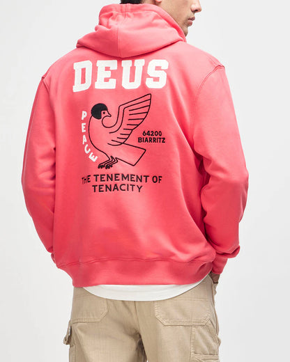 Deus Ex Machina | Le sweat à capuche zippé ''Buck up'' - Rouge melon