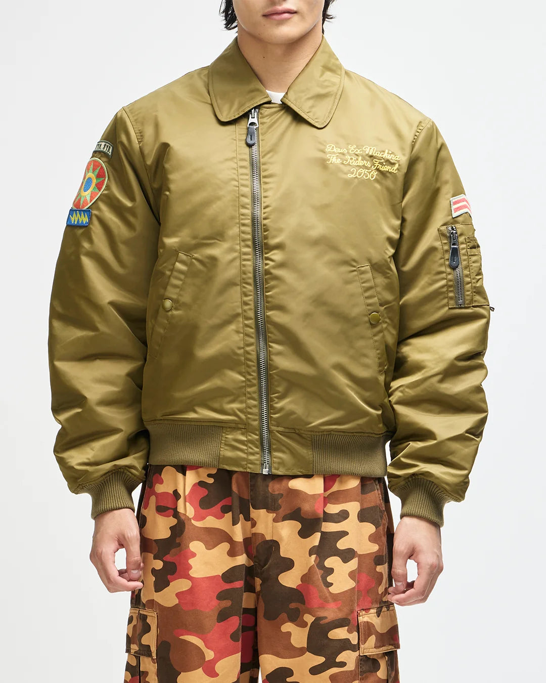 Deus | Manteau aviateur "Monty" - Vert olive