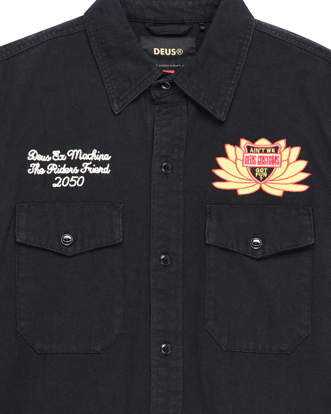 Deus | Chemise à manches longues "Sacred Chest" - Noir