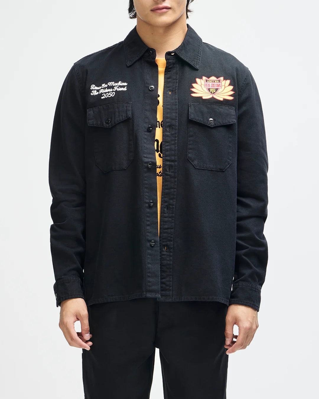 Deus | Chemise à manches longues "Sacred Chest" - Noir