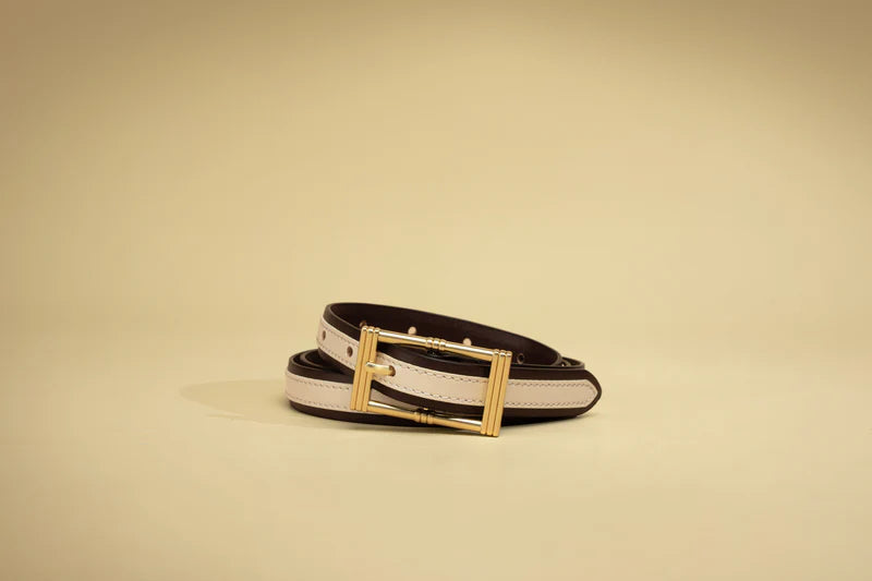 SANCIA | ceinture en cuir ''Olinda'' - Écru