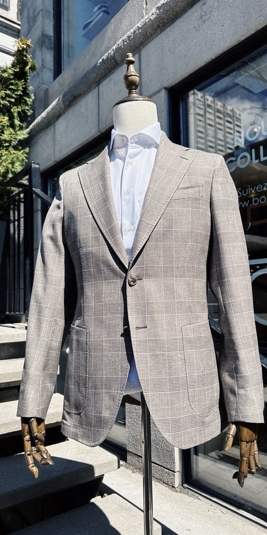 Tombolini | Veston à carreaux en laine vierge - Beige