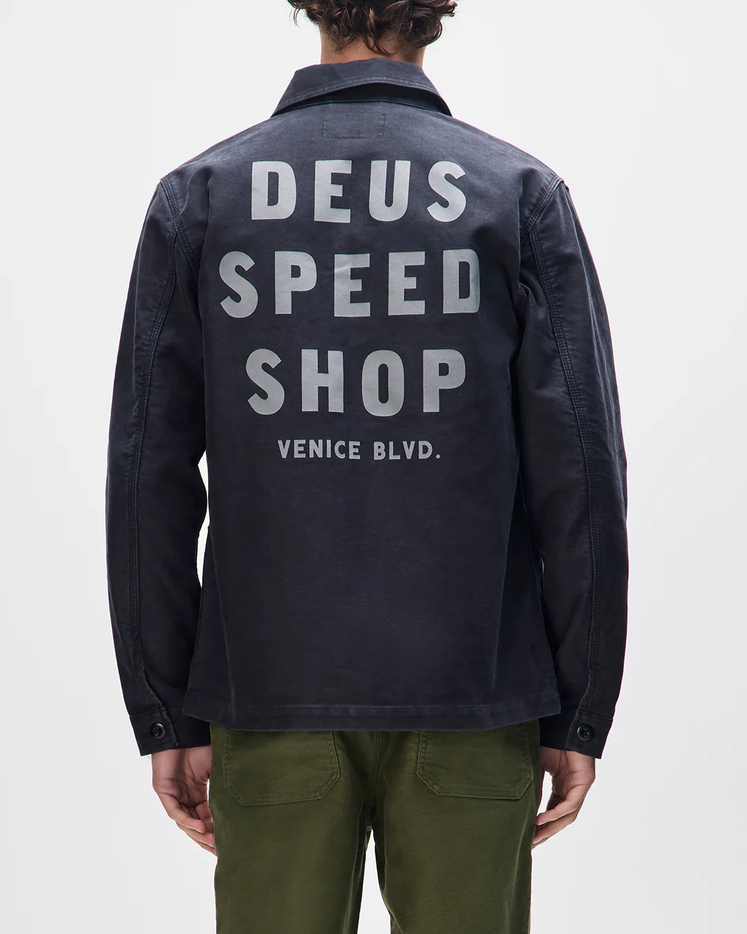 Deus Ex Machina | Veste chemise en satin de coton ''Chore'' - Noir