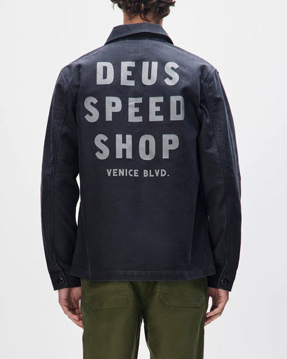Deus Ex Machina | Veste chemise en satin de coton ''Chore'' - Noir