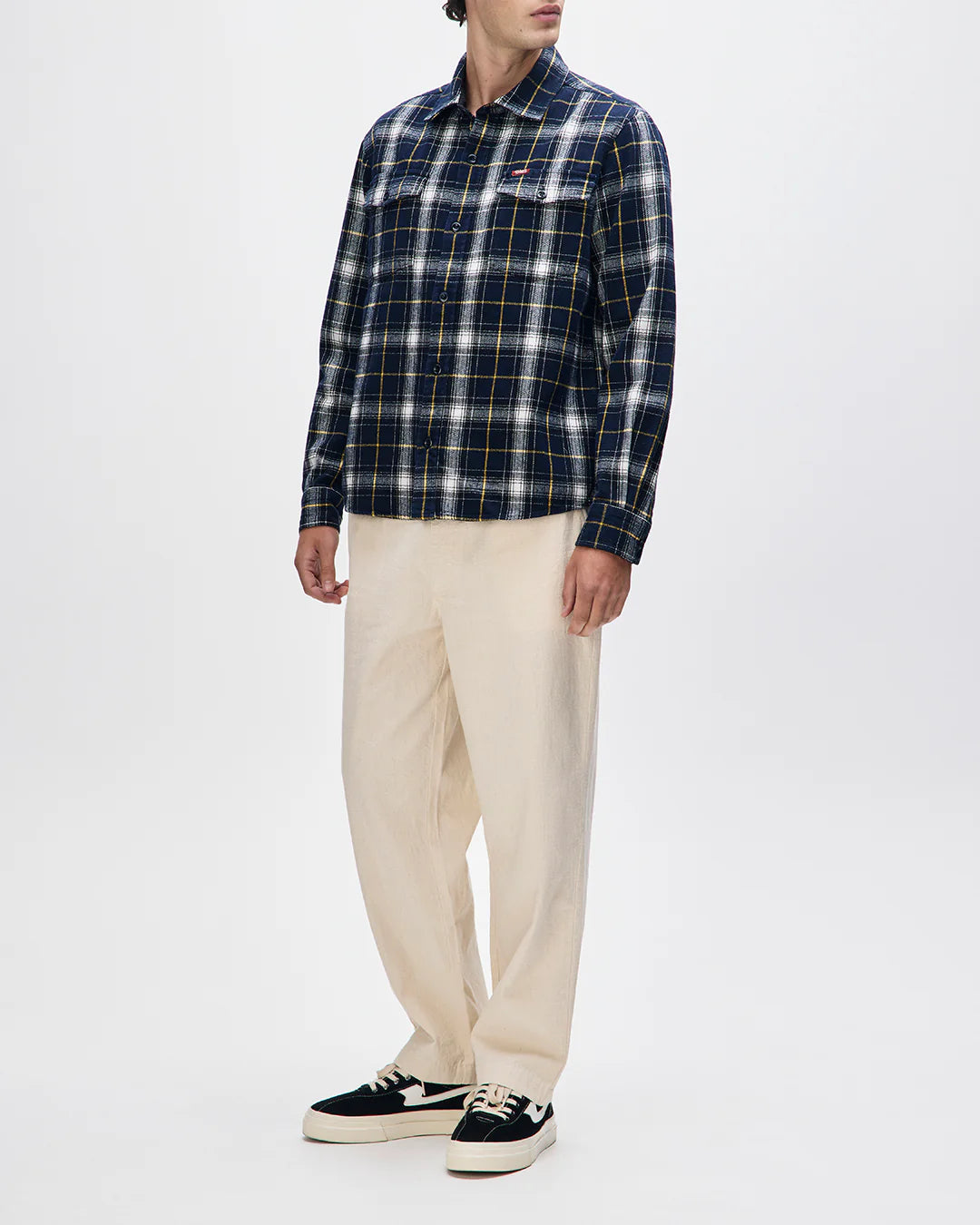 Deus Ex Machina | Chemise à carreaux en flanelle de coton ''Jermaine'' - Bleu