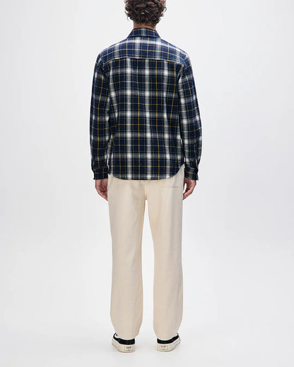 Deus Ex Machina | Chemise à carreaux en flanelle de coton ''Jermaine'' - Bleu